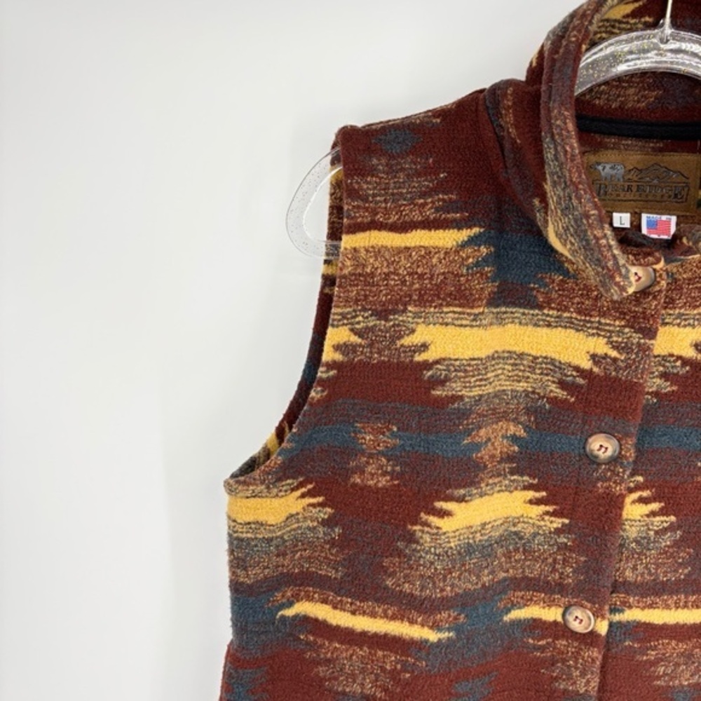 Bear Ridge Outfitters Fleece Vest Aztec Tribal Print Large Outdoor Cabincore - Picture 3 of 12